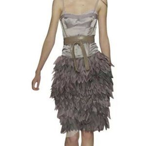 BCBG Runway Satin Corset Organza Petals Dress